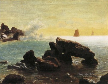  Bierstadt Oil Painting - Farralon Islands California luminism seascape Albert Bierstadt